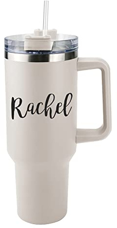 TERRALIX Personalised 40oz Tumbler with Handle and Straw Lid Custom Insulated Tumbler with Photo Text Stainless Steel Water Bottle Travel Mug Birthday Gifts for Women Men (Style 2)