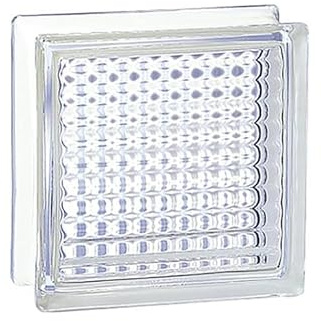 Bloque de vidrio Pavés Bastoncillo Cruzado Transparente | Dimensión 190x190x80 mm | Unidad de venta: caja de 5 piezas | PRODUCCIÓN DESCARBONIZADA