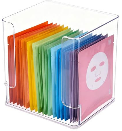 Makeup-organiserare – 20 x 18 x 15 cm förvaringsbox, akryl-kosmetithållare, delad displaydesign med U-öppning | tydlig organiserare för , badrum, skrivbord och kontor, , garderob, pennpenna