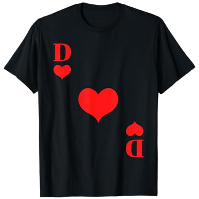 Herz Dame Poker Kostüm Karneval Shop T-Shirt