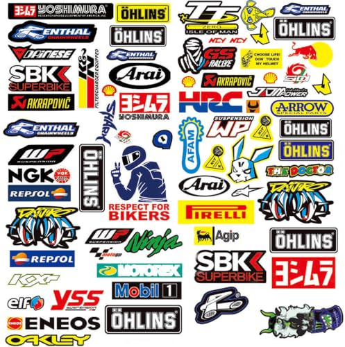 3 PCS Rallye Voiture Autocollant Voiture Autocollant Moto Stickers | Sport Stickers Velo Autocollant Moto Cross Autocollant Voiture Tuning Pour Motos, Courses, Casques, Etc (A)