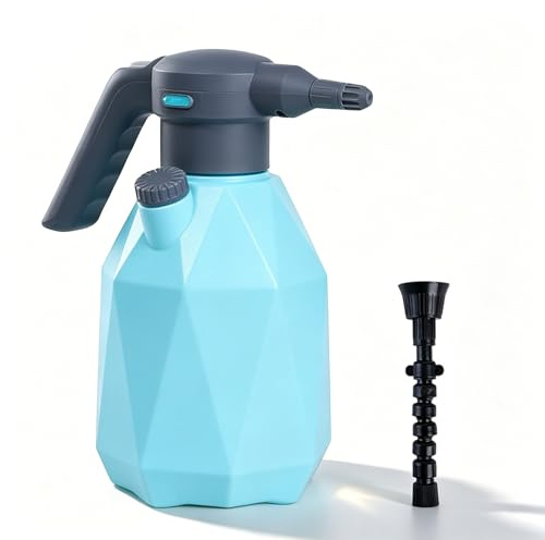 BORDEAG Elektrisk spruta 2 L: automatisk batterispruta, elektrisk sprayflaska med justerbart munstycke för växter och blommor, utomhusarbete, bilrengöring