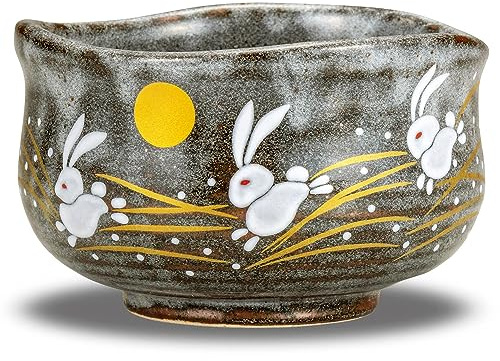 KUTANI Japanese Matcha Bowl Rabbit YAKI(Ware) by Kutani