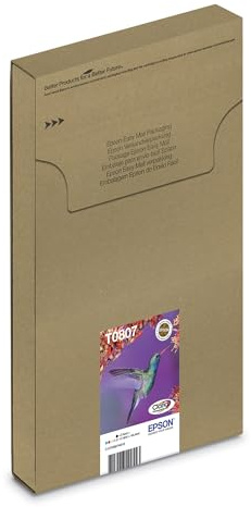 Epson T0807 Hummingbird Genuine Multipack, Eco-Friendly Packaging, 6-colours Claria Photo HD Ink Cartridges,44,4 ml