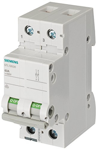 Siemens sentron - Interruptor 70mm 400v 2 módulos 35mm2 2 polos 63a