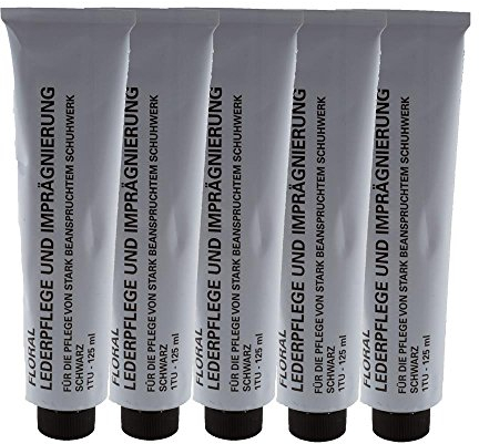 Floral Lederpflege und Imprägnierung Schwarz Bundeswehr 125ml Tube (5er Pack)