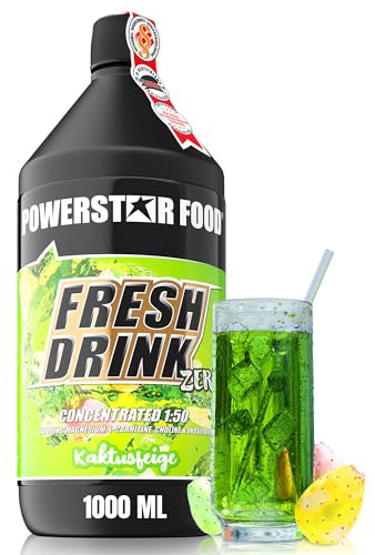 FRISK DRINK - uppfriskande lågkalori ELEKTROLYTKONCENTRAT - hypotonisk förfriskningsdryck för uthållighet och styrketräning - flaska 1000 ml koncentrat - GJORT I TYSKLAND (Mexico Feige)