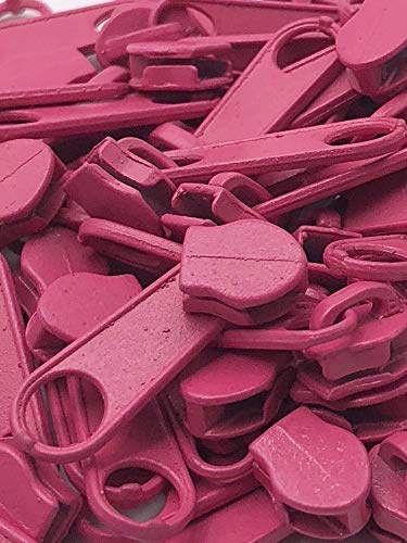 Slantastoffe 20 Zipper Sliders for 3 mm Zip Endless Dark pink