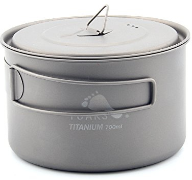 TOAKS Pure Titanium Cup Ultraleichter Outdoor-Becher mit Deckel und faltbarem Griff Camping Kochgeschirr