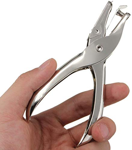 Brillaint Style Single Hole Punch Single Hole Pliers Punch One Hole Chrome Metal Perforator - 10 Sheet Capacity
