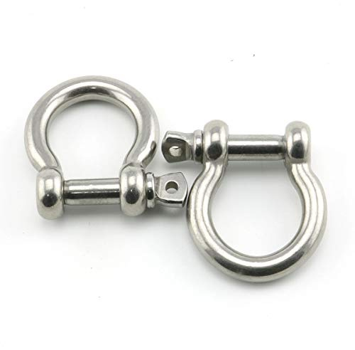 Heyous 2 Stück 3/8 Zoll 10 mm Schraube Pin Anker Schäkel Edelstahl Heavy Duty Bogen Form Lastklemme für Ketten Wirerope Lifting Paracord Outdoor Camping Survival Seil Armbänder