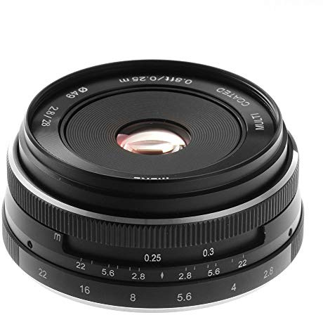 Meike 28 mm f/2.8 Objektiv für spiegellose Sony E-Mount Kamera A6500 A6300 A6000 A5100 A5000 NEX7 NEX6 NEX5n