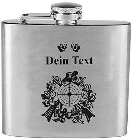 Generisch Flachmann Schützenverein mit Wunschgravur, Original Edelstahl personalisiert, Schützen Schützenkönig, Schützenfest