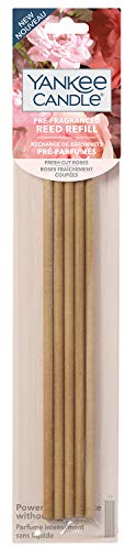 Yankee Candle Pre-Fragranced Reed Diffuser Refill Sticks, Fresh Cut Roses, 5 Count