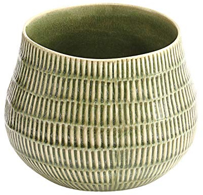 Dehner Blumentopf, Ø 14 cm, Höhe 15 cm, Keramik, lasiert, hellgrün