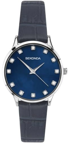 SEKONDA 2959 Ladies Dark Blue Leather Watch