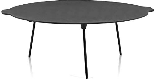 BBQ-Toro Piastra per barbecue in ghisa, diametro 60 cm, con 3 gambe, rotonda, già bruciata, supporto per forno olandese con tre piedi, tavolo olandese | piastra per barbecue a tre zampe in ghisa per