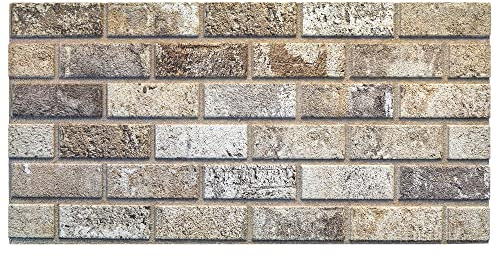 IZODEKOR Panneaux Muraux 3D - Décoratif Revêtement Mural, Panneau Mural Brique, Plaque Isolante Polystyrène Mur pour le Salle de Bain, le Salon et le Cuisine, Parement Intérieur | Rêve Beige