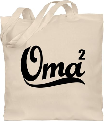 Shirtracer Baumwolltasche - Geschenk - Oma hoch 2 - schwarz - Unisize - Naturweiß - geschenke für omas omi tasche kleinigkeit grandma beutel grosseltern großmutter stoffbeutel