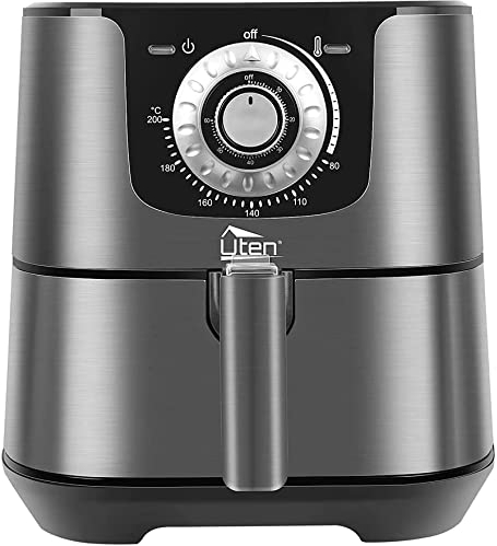 Heißluftfritteuse, 5.5L XXL Airfryer Uten Heissluftfriteuse 1700W Luftfritteuse mit Vorheizen & Warmhalten, für 2-8 Personen, 32 Rezepte
