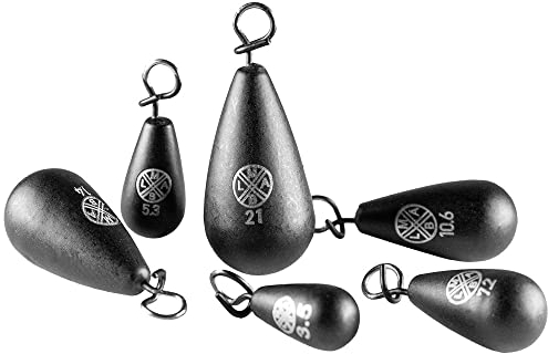 LMAB Tungsten Fastach Angel Gewicht bleifrei, für Shallow Rig & Jika Rig, zum Einhängen mit Clip, Weight Set, beschichtet, zum Barschangeln, Hechtangeln und Zanderangeln (7,2 g)