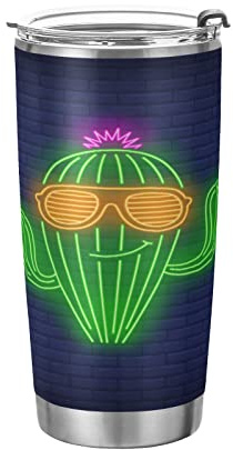 KAAVIYO Cactus Vert Clair Cactus Bouteille d'eau De Sport Bouteille en Acier Inoxydable Thermique avec Paille pour Voiture Garçons Filles