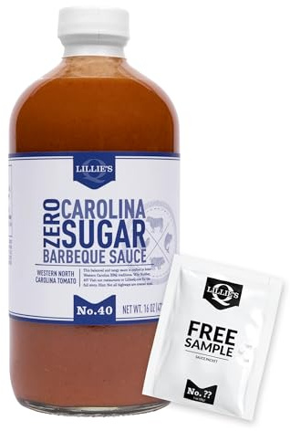 Lillie's Q - Salsa barbecue Carolina Zero Zucchero, Salsa Carolina Gourmet, Salsa barbecue piccante con aceto di pomodoro, salsa senza zucchero, Keto-Friendly, con ingredienti senza glutine (16 once)