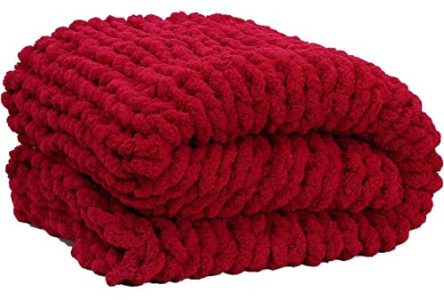 MHUQIA Gestrickte Grobe Strickdecke 150x200cm, Wolldecke Kuscheldecke, Handgefertigt Grobstrick Tagesdecke, Handgewebt Wohndecken Dekor FüR Bett Stuhl Sofa