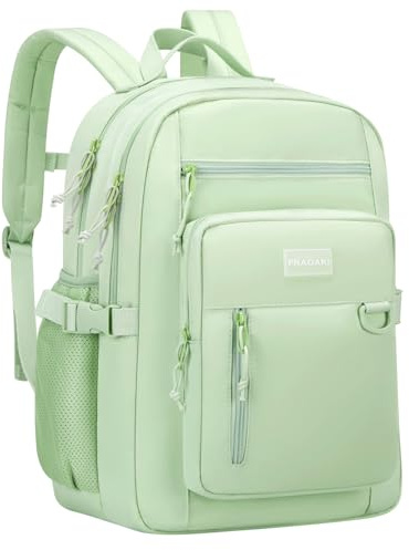 PRAGARI Kids Backpack for School Cute Aesthetic Green Backpack Girls Student Bookbag Women Travel Lightweight Book Bag