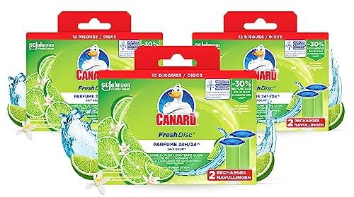 Canard Fresh Disc Recharges Multi-Parfums – Bloc Sans Cage Nettoyant WC – 6 Recharges