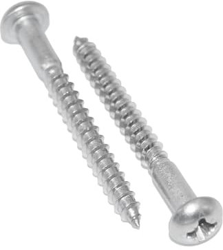 Viti per legno 6 x 80, 6 pezzi, in acciaio inox A2/V2A, semicircolari con fessura a croce, testa semicircolare – PZ Pozidrive – DIN 7996 – antiruggine