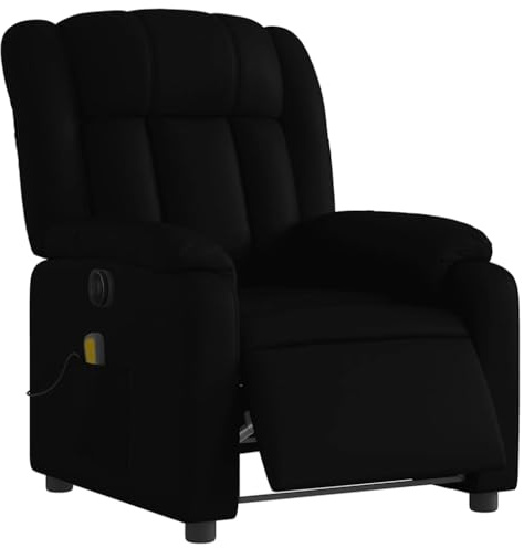 VidaXL Elektrisk Massagefåtölj i Svart Konstläder - Lutande Fåtölj Med Massagefunktion