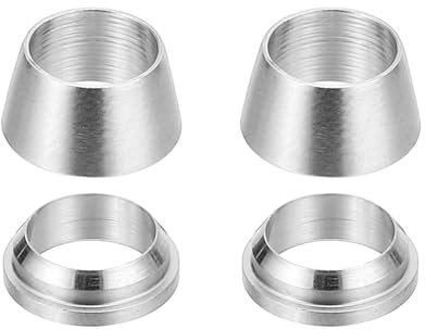 PATIKIL 1/4 Tube OD 316 Stainless Steel Compression Tube Fitting Sleeve, 4 Pack Double Ferrule Ring Tubing Fitting Assortment Kit, Silver