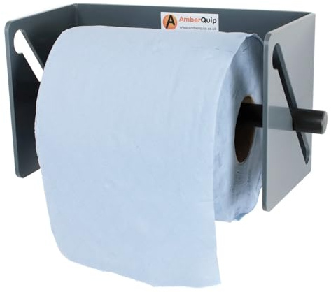 Blue hand Towel Dispenser. Fits Blue Roll. Ideal Van Storage & Workshop. 100% Rustproof. Wall Mount. Grey