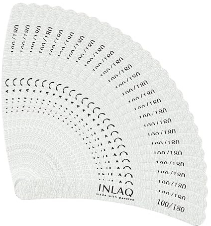 INLAQ® Bananenfeile 100/180, Professionelle Nagelfeile, gebogene Feile, strapazierfähige Einweg-Nagelfeile für Gelnägel, Acryl- und Naturnägel | 25 Stück
