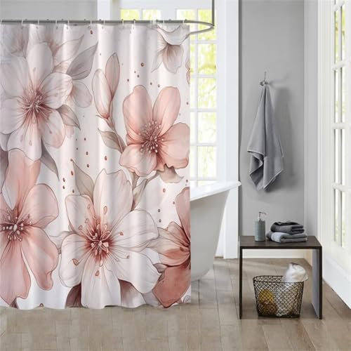 Duschvorhang PeachShower Curtain Curtains, Duschvorhänge Duschrollo 150x180cm Duschvorhang Mit Gewicht Badewanne, Duschrollo, Badewanne Duschvorhang Textil Stoff Waschbar Bad Vorhang Badevorhang 967