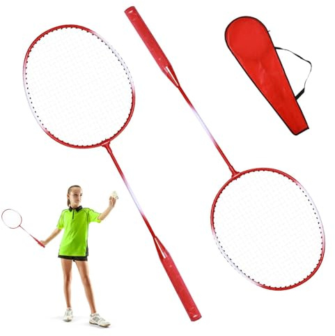 Badmintonracketset, badmintonracketset, bärbart badmintonracketset för vuxna, badmintonset för inomhus, sportutrustning för vuxna, tonåringar, n