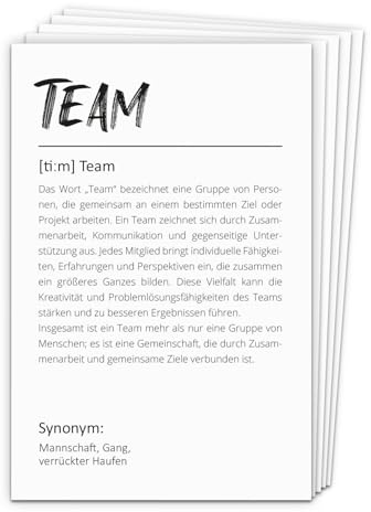 younikat 10 Stück Postkarten Team DIN A6 Kollegen Arbeit - dv1532 | 300 g/m² Karton, zum Beschriften, beschreibbare Rückseite, matte Oberfläche