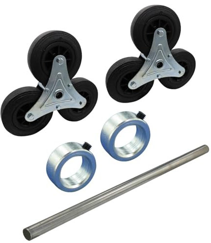 Rollentechnik Umbausatz von Sackkarre zu Treppenkarre 2x Radsterne 1x Voll-Achse 2xStellringe