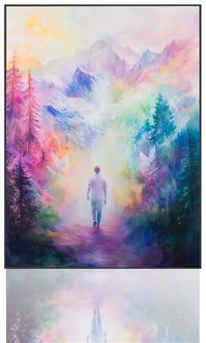 Vogel Malen Nach Zahlen, Berg Malen Nach Zahlen Kinder, DIY Paint by Numbers Erwachsene Handgemalt öLgemäLde Leinwand für Heim Wohnzimmer Wand Deko, Geschenke für Frauen, Ohne Rahmen 60x80cm Z7-9