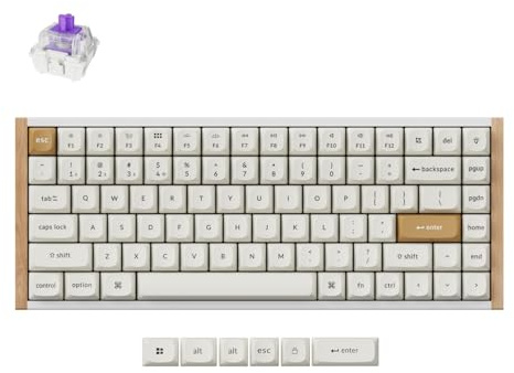 Keychron K2 HE 75% TKL ANSI Wireless Mechanische Tastatur mit Magnet-Schaltern & Hot-Swap - Bluetooth/2.4GHz/USB-C, RGB-Beleuchtung QMK-Programmierung für Mac/Win, Holzdesign