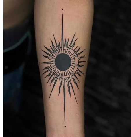 2Pcs Herbal Temporary Tattoos Stickers Fake Tattoos Sun Moon Sun Totem Juice Women Men Semi-Permanent Non-Reflective Waterproof Lasting 2 Weeks