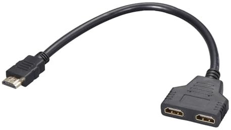 Cavo Sdoppiatore HDMI 1080p 1 Ingresso 2 Uscite 30cm Adattatore HDMI Maschio con Doppia Presa Femmina Simultaneo Sdoppio Splitter per Duplicazione Simultanea per HDTV Monitor Adaptateur répartiteur