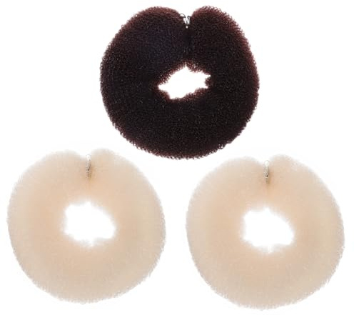 HONITANO Lot de 3 Bigoudis en Nylon Boucle en Cuivre pour Chignon Facile à Réaliser, Design Long et Souple, pour Coiffure DIY et Sortie Décontractée Couleur Aléatoire