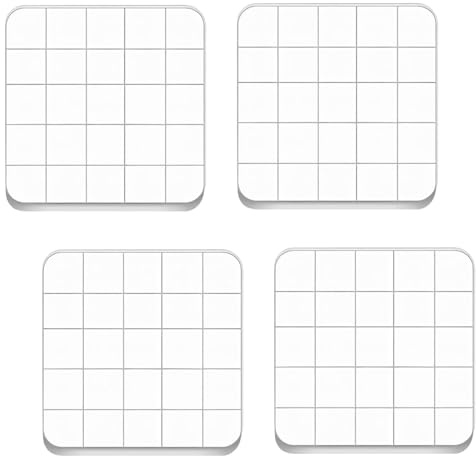 Classicseali 4PCS Acrylic Stamp Block,Square Acrylic Blocks for Stamping, with Grid Lines, Clear Stamp Block, for DIY Crafts, Scrapbooking, Card Making, Decorations and Stampings Projects