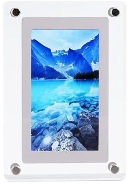 PUFAHAU Cornice Digitale in Acrilico con Display IPS da 5 Pollici, Batteria da 1200 mAh, Memoria da 4 GB, Riproduzione di Immagini e Video HD, Controllo del Volume, Altoparlante