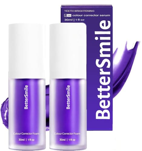 V34 Farbkorrektur,lila Zahnaufhellung Zahnpasta,2PCS Color Corrector Zahnaufhellung Zahnpasta,Zahnpasta Weisse Zähn,Lila Zahnpasta für Zahnfleckenentfernung,Teeth Whitening Toothpaste für Gelbe Zähne