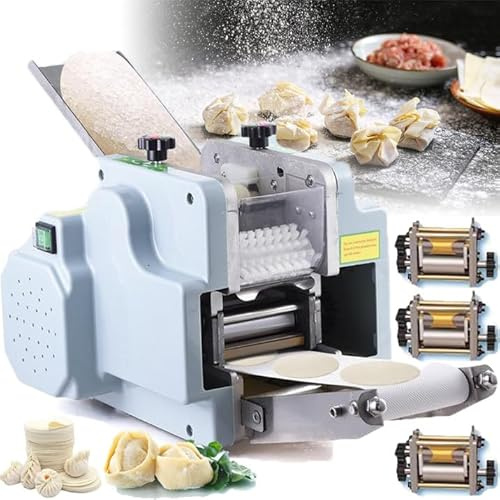 LISTaRSw Macchina per Ravioli Automatici Commerciali 8Cm per Ravioli, Macchina per Ravioli E Wonton +Macchina per Pasta Elettrica 3Mm, Strumento per La Lavorazione Dell'impasto per Ravioli 3-Mold