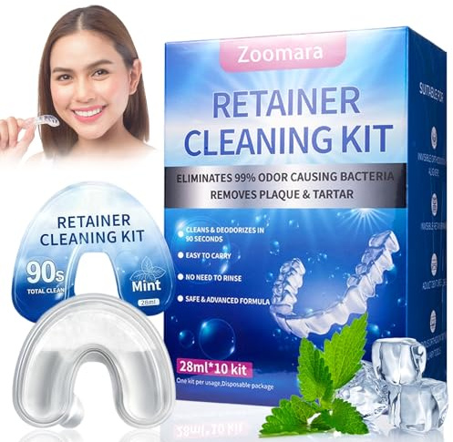 28 ml Gel Nettoyant Prothese Dentaire, Nettoyant dentaire pour nettoyage des prothèses dentaires, Utilisation familiale - pratique et simple, Pour tous les types de dents (10 pièce)