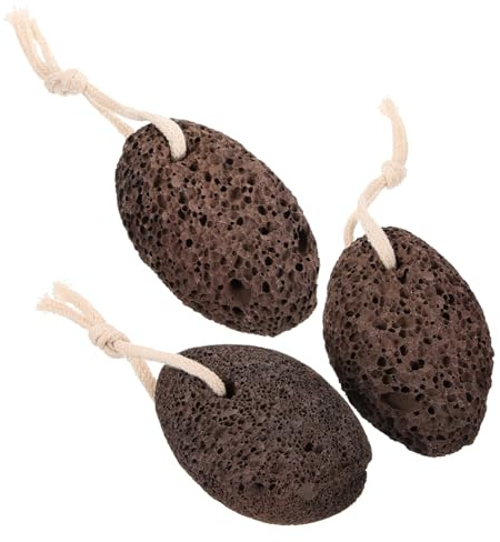 Hohopeti Limas Exfoliantes Reutilizables para Pies de Piedra Volcánica Negra Set de 3 para Remover Células Muertas y Callos, Adecuado para Cuidado Profesional y Personal